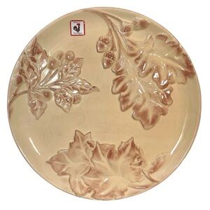Vintage 1970s Faiancas Neto & Gomes Portugal Ceramic Platter Rustic Hand Painted